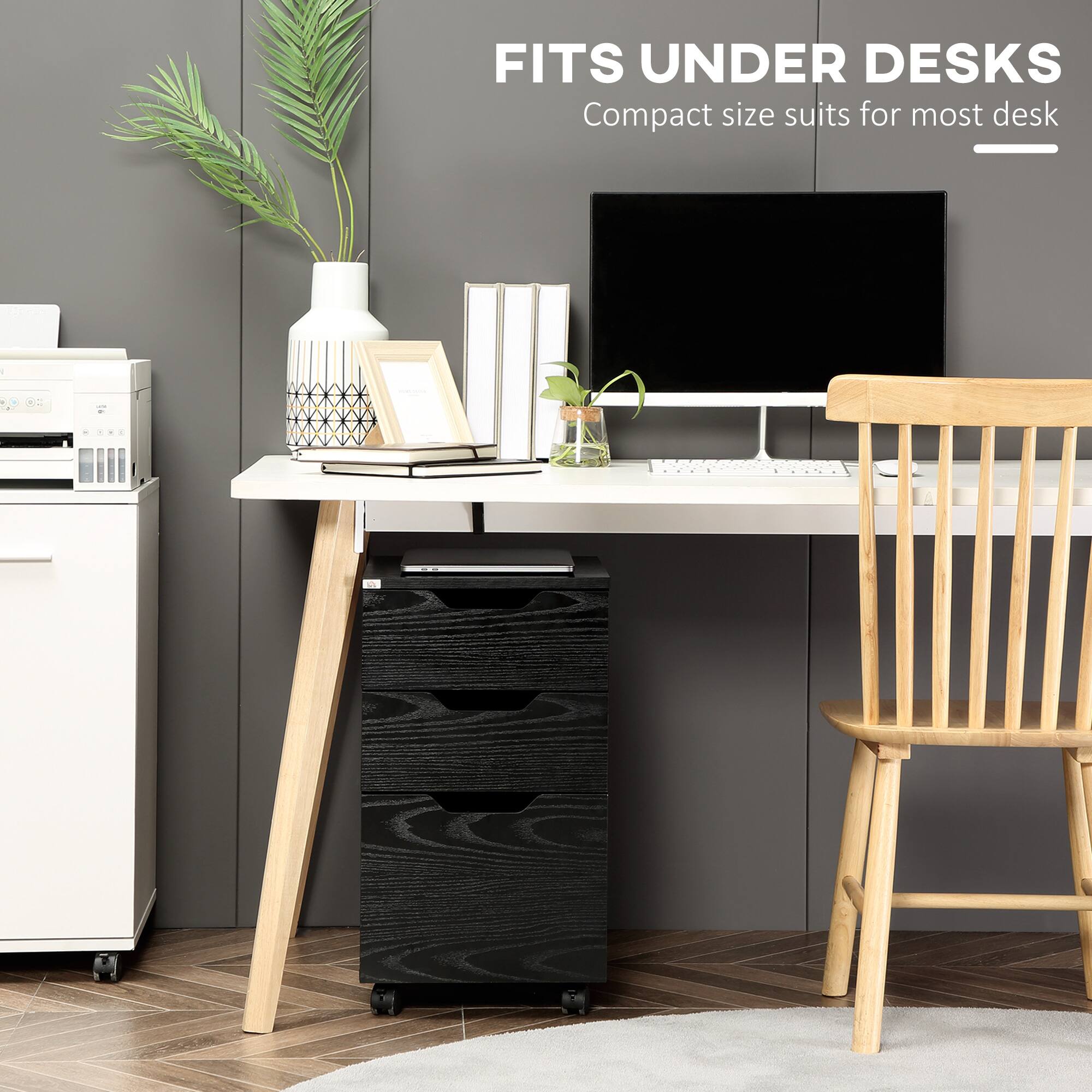 FITS UNDER DESKS Compact size suits for most desks
