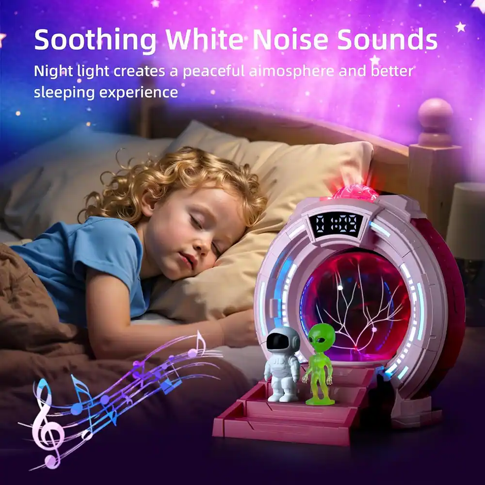 Soothing White Noise Sounds

Night light creates a peaceful atmosphere and better sleeping experience