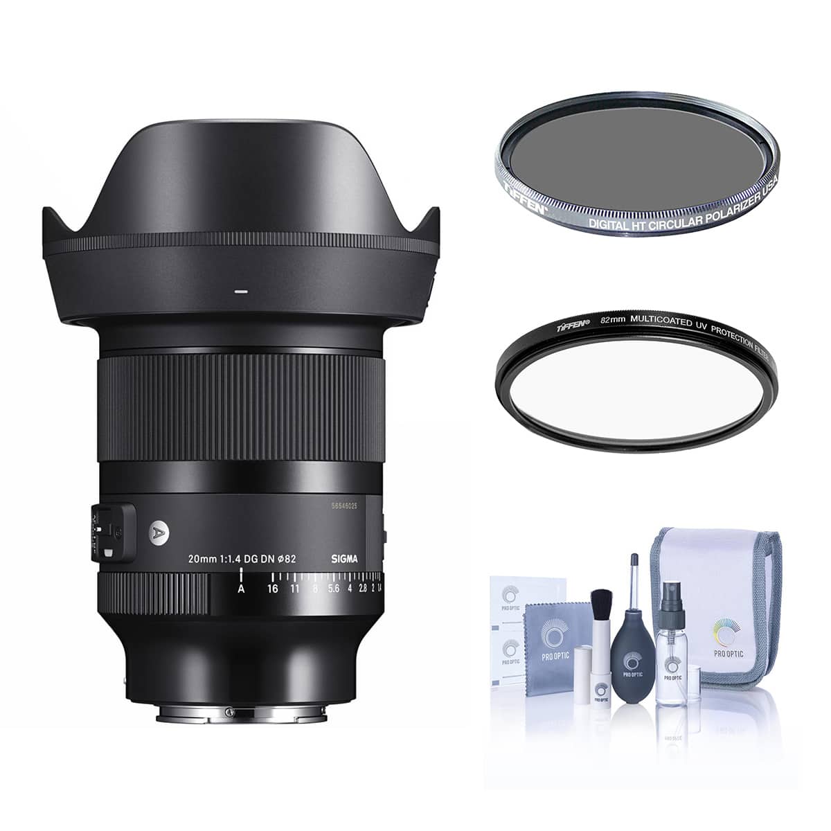 Bundle - Sigma - 20mm f/1.4 DG DN Art Lens for Sony E, w/Tiffen 72mm UV CPL Filter