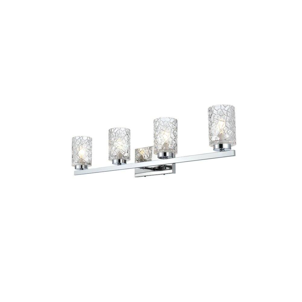 Left. Living District - Cassie 31 inch Wall Sconce in Chrome - Chrome And Clear.