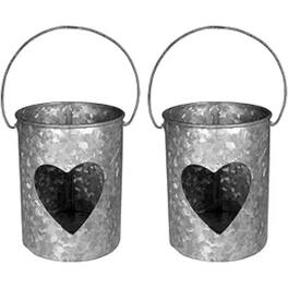 Amber Sporting Goods - Heart Votive Handmade Candle Holders-Decorations for Home, Table, Party Set of Two 4”X4” - Metal