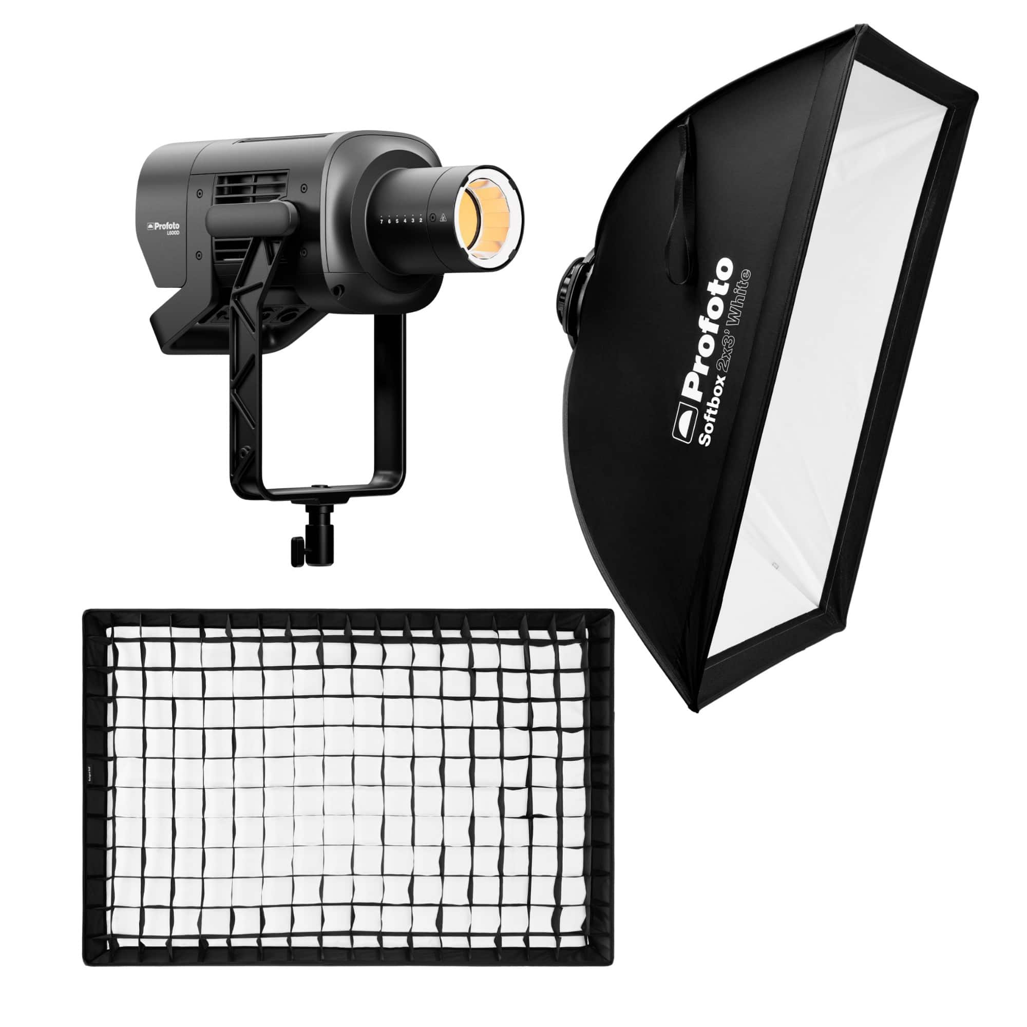 Profoto - L600D LED Light with Heat-Resistant Softbox and Softgrid Bundle