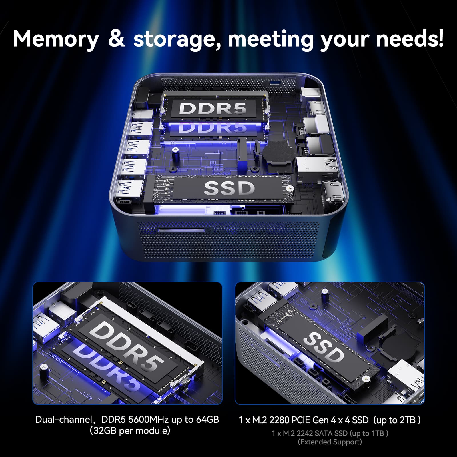 【ZUMI】GEEKOM GT1 mega Core U9-185h GEEKOM GT1 Mega Mini PC Intel Core Ultra 9 185H 32GB DDR5