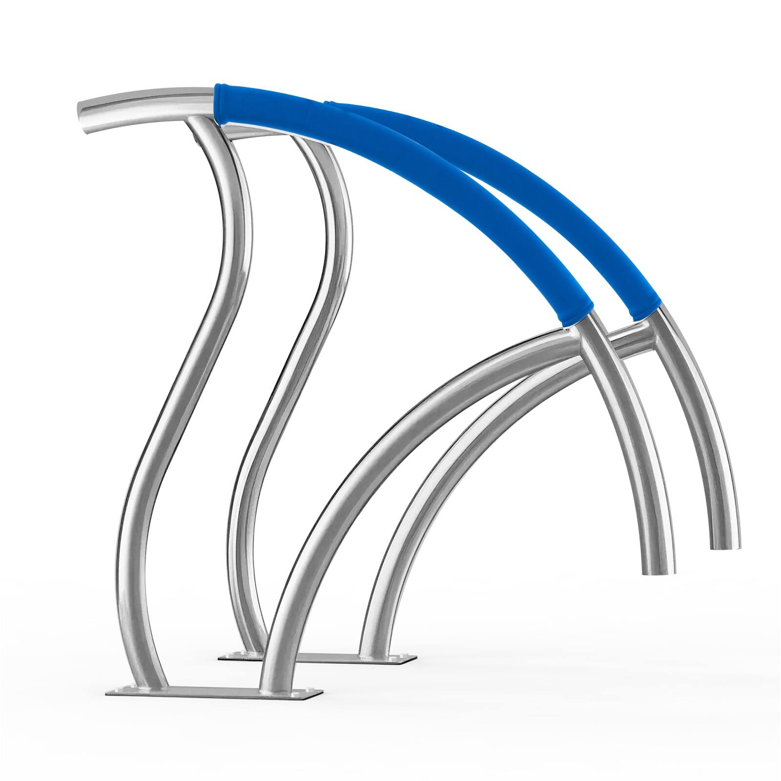 Alt View 5. VEVOR - Pool Handrail, 2 PCS 30x30 in Pool Railing, Stainless Steel with Base Plate ,Swimming Pool Safety Railing for Decks - Silver,Blue.