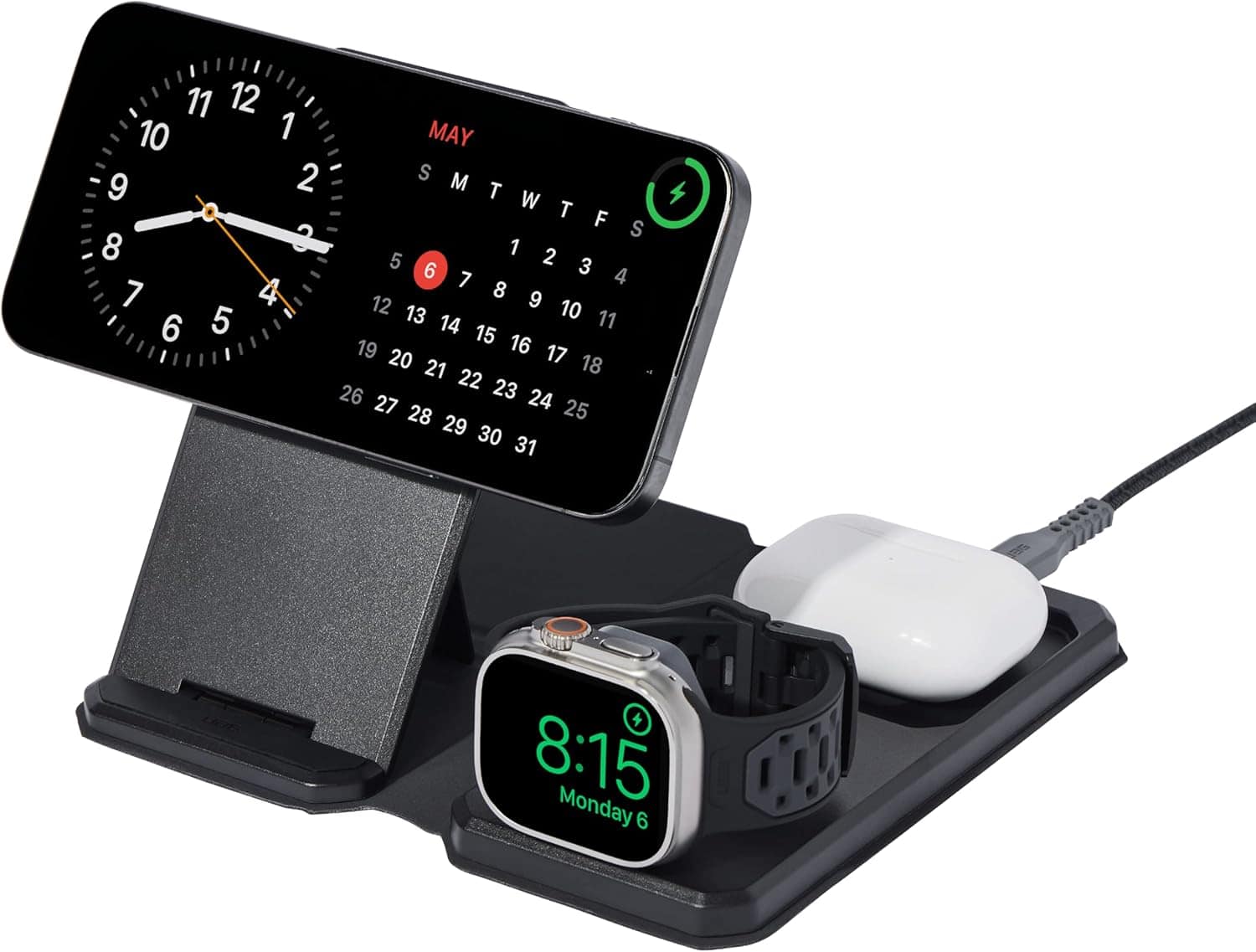 UAG - 3-in-1 Travel/Desktop Wireless Charger + Case Black - Black