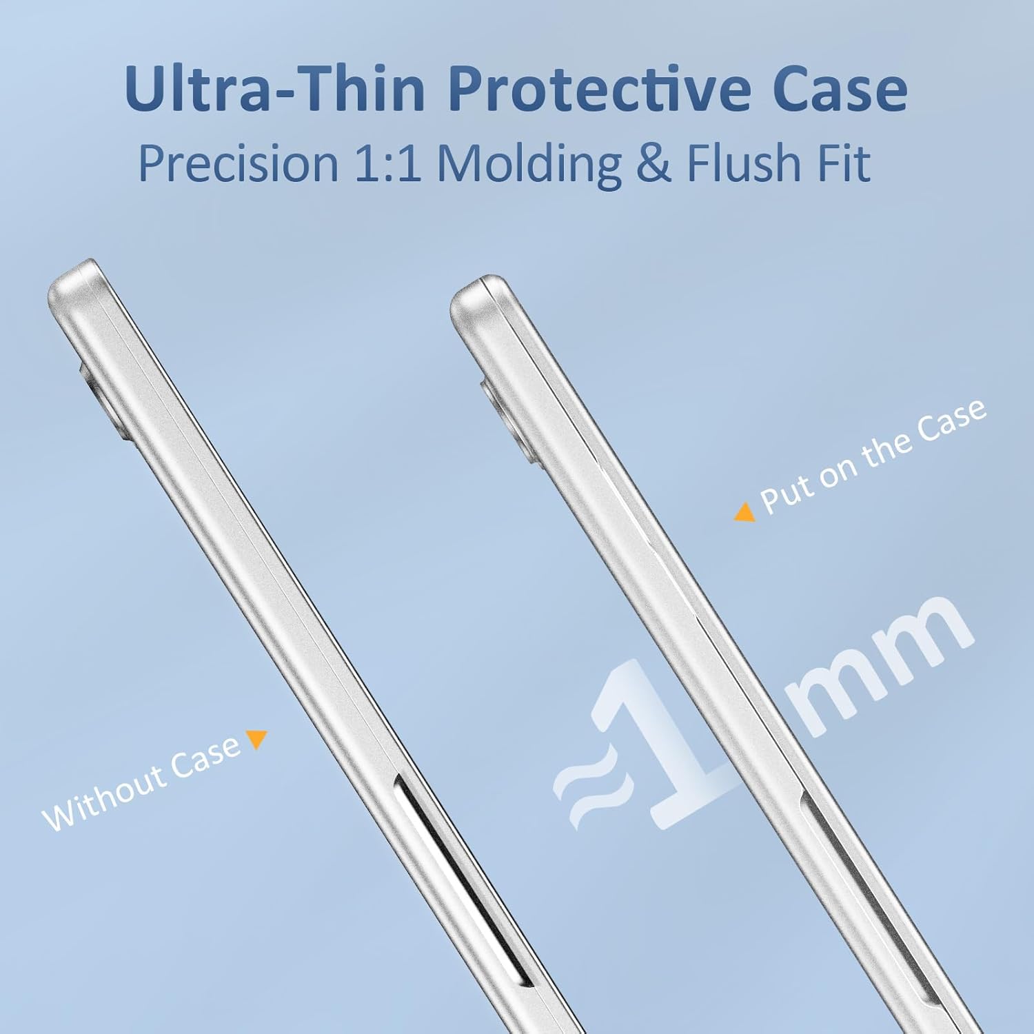 Ultra-Thin Protective Case  
Precision 1:1 Molding & Flush Fit  

Without Case  
Put on the Case  
≈1 mm
