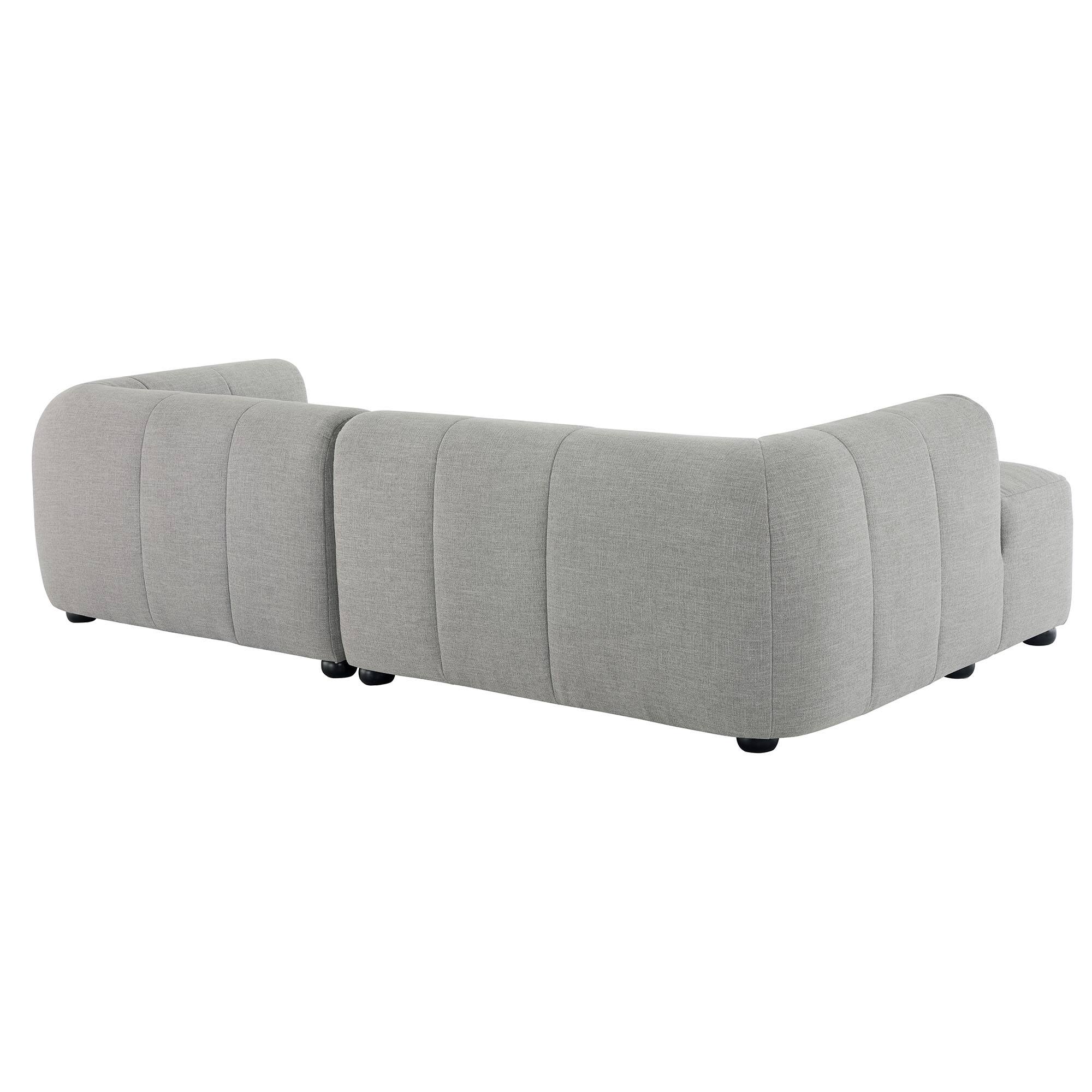 Alt View 1. Modway - Liana Left-Facing Upholstered Fabric Modular Sofa with Chaise by Modway - Gray.