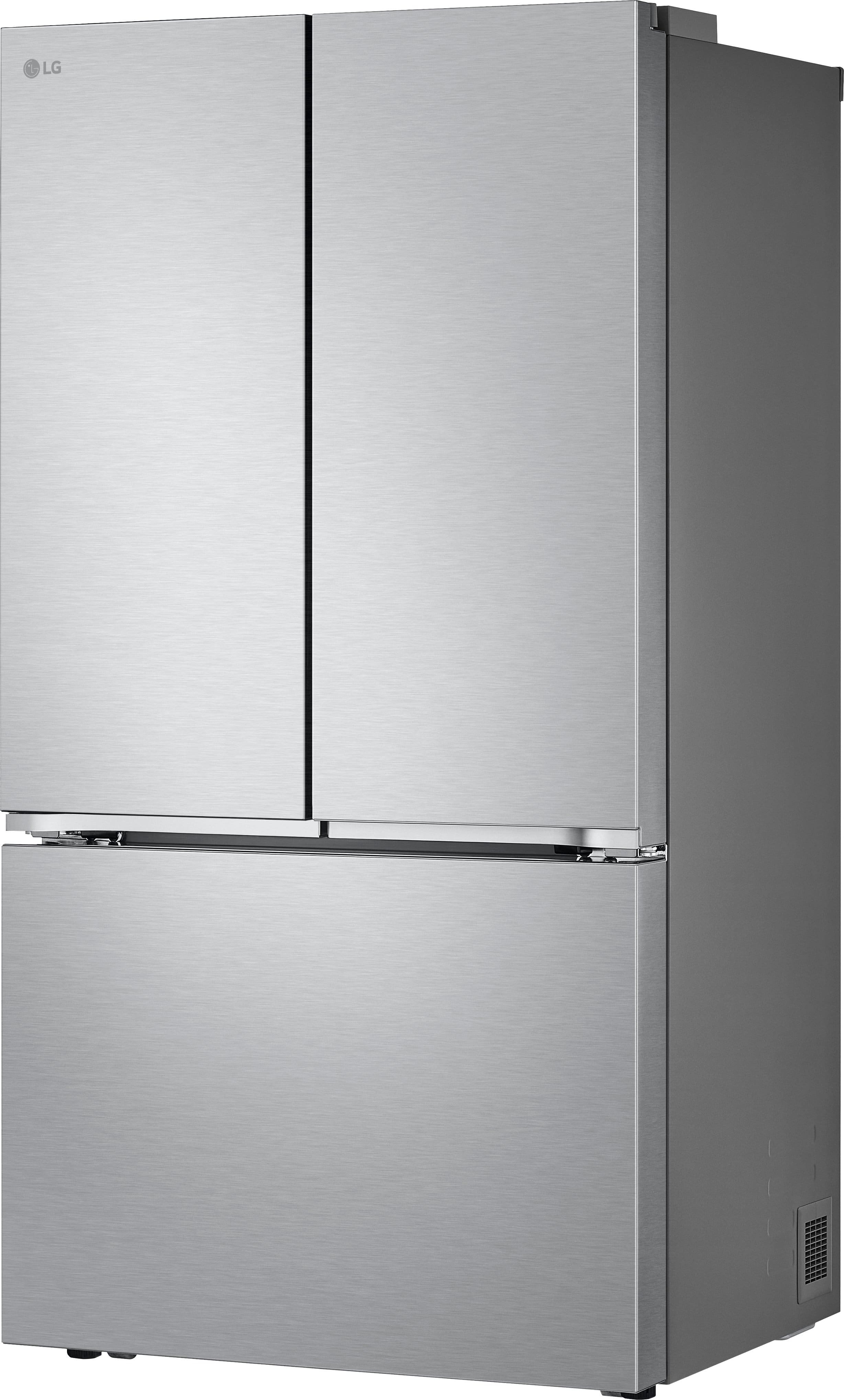 Angle. LG - Counter-Depth MAX 26.5 Cu. Ft. French Door Smart Refrigerator with Internal Water Dispenser - Stainless Steel.