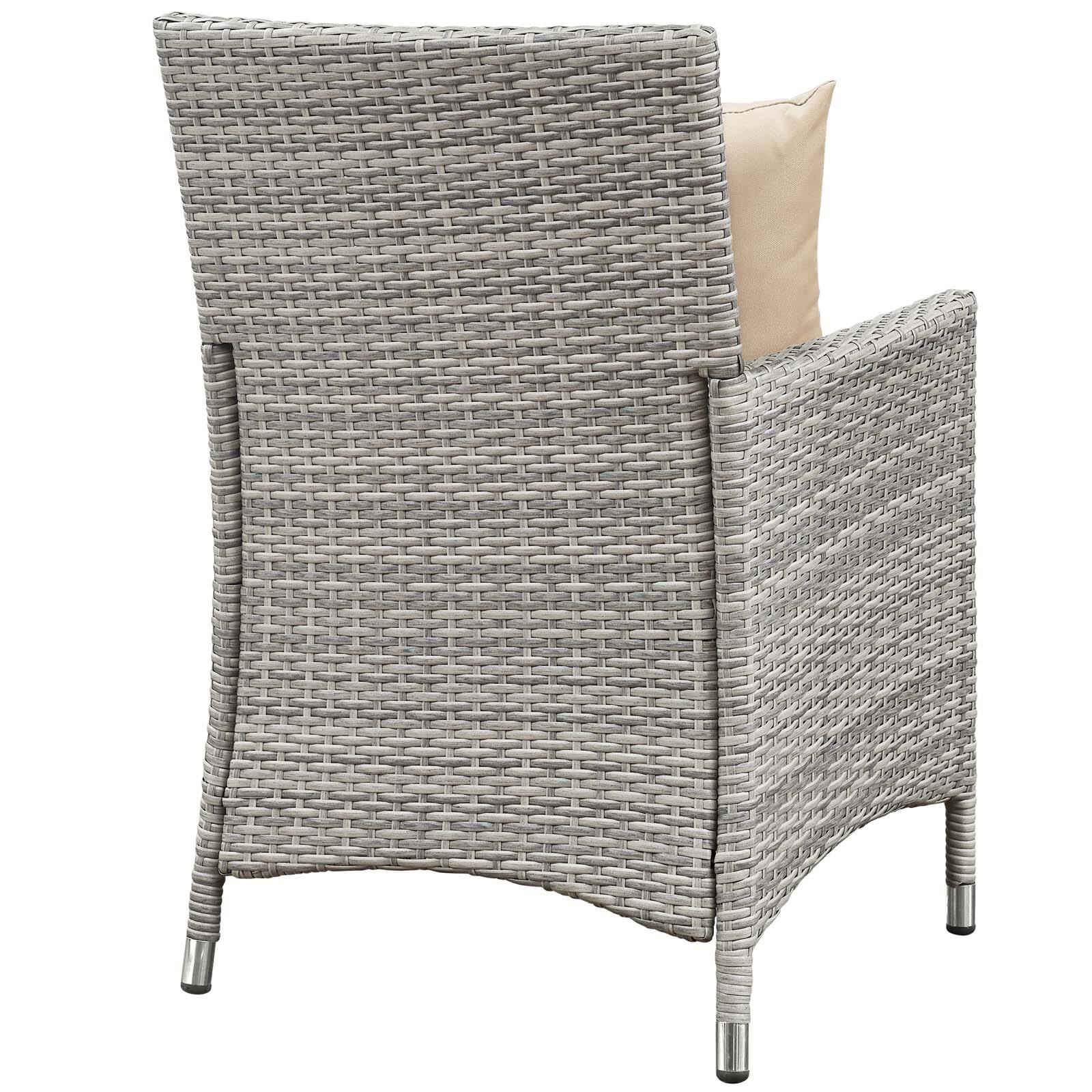 Alt View 4. Modway - Bridge 4 Piece Outdoor Patio Patio Conversation Set with Pillow Set by Modway - Light Gray Beige.