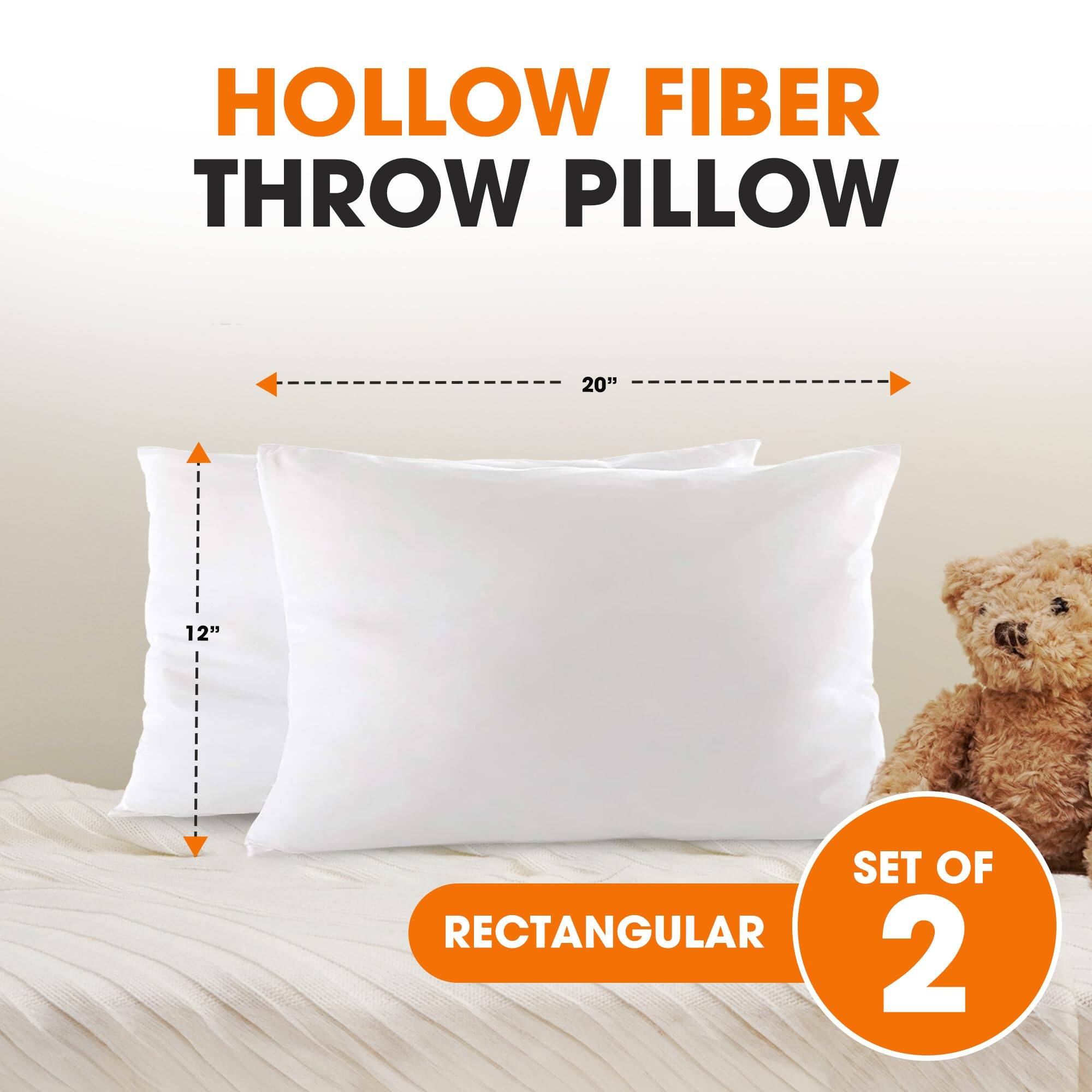 HOLLOW FIBER THROW PILLOW  
20" x 12"  
SET OF RECTANGULAR 2