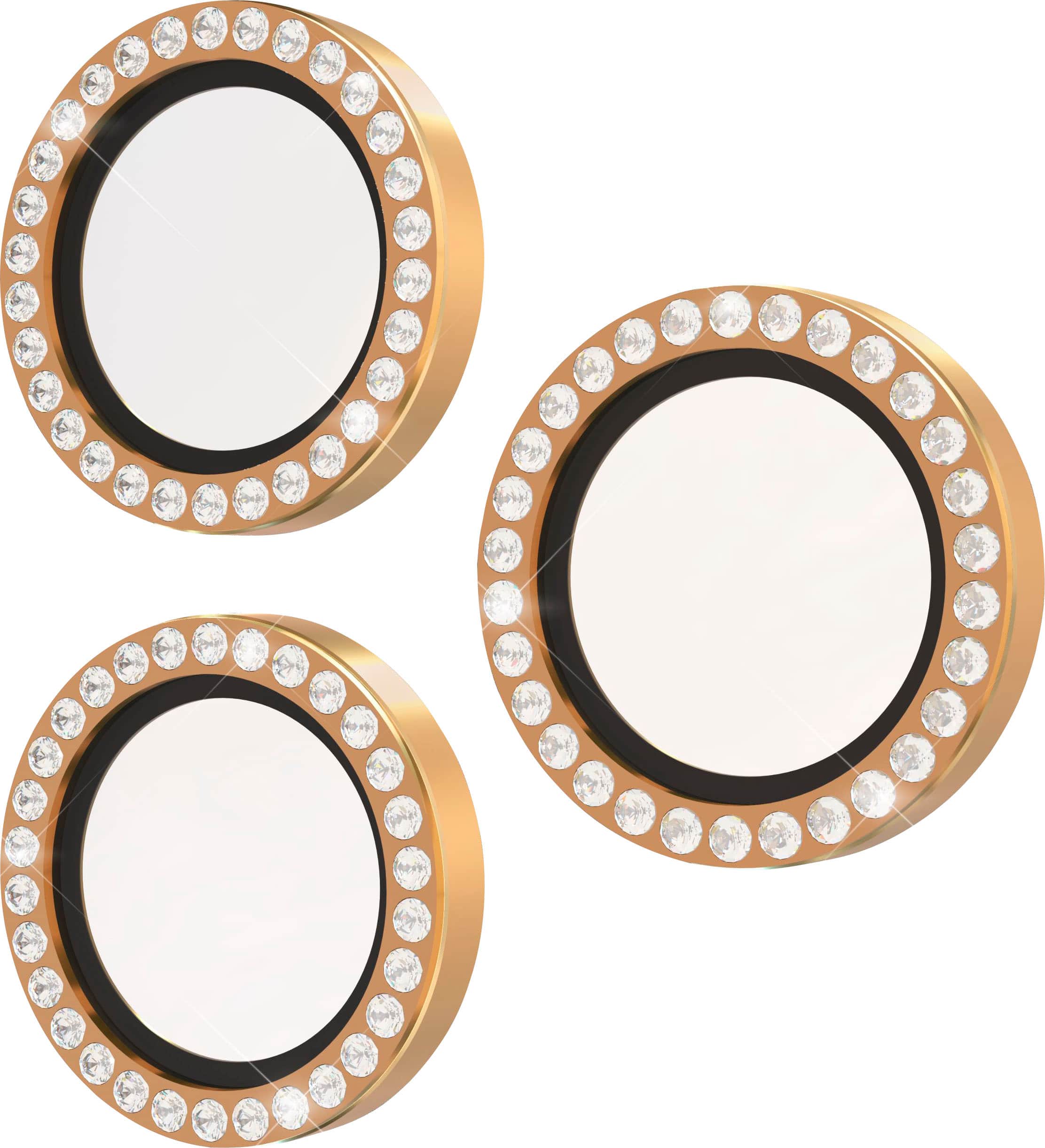 Left. kate spade new york - Aluminum Ring Lens Protector for Apple iPhone 16 Pro and 16 Pro Max - Set in Stone Gold.