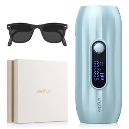 MOOSOO - Ice Cooling lPL Laser Hair Removal for Women and Men, Nearly Painless & Long-Lasting Results, Effective for Full Body - Blue