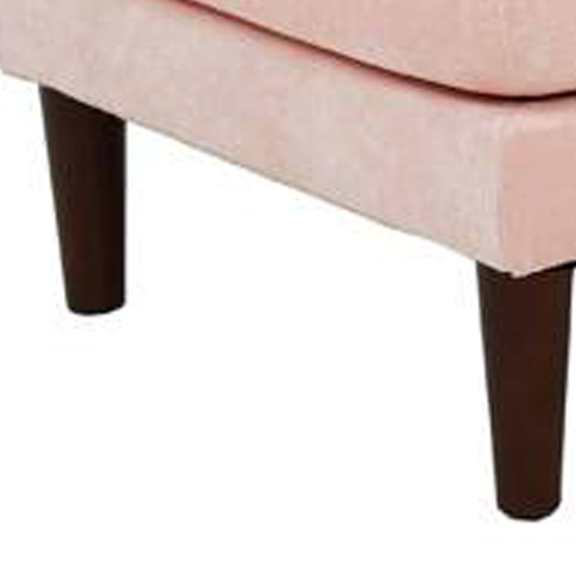 Alt View 3. Manhattan Lane - Rio 32 Inch Modular Ottoman, Box Cushion Seat, Wood Legs - Blush Pink.