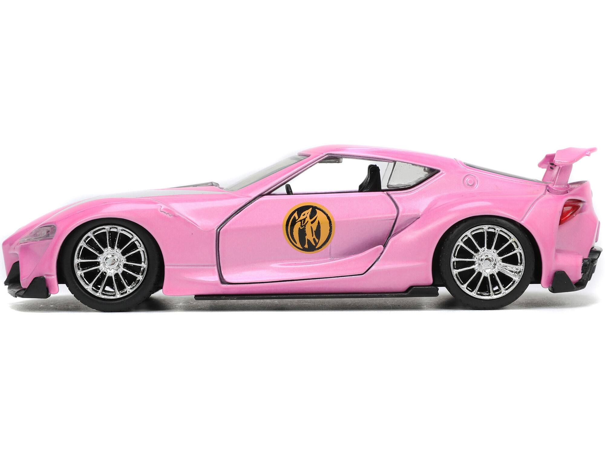 Alt View 2. Jada - Toyota FT-1 Concept Pink Met. and Pink Ranger Figurine "Power Rangers" "Hollywood Rides" 1/32 Model Car by Jada.