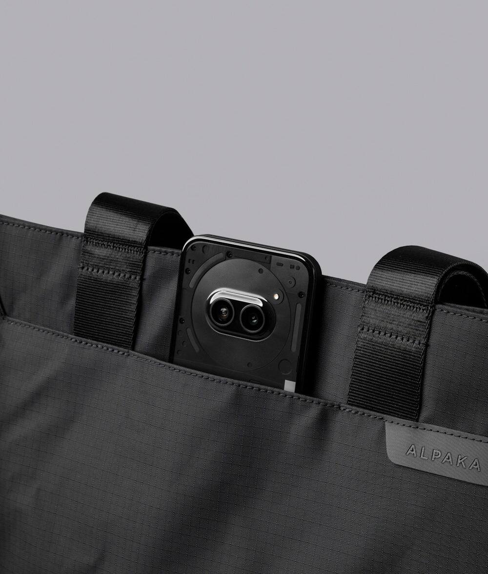 Alt View 8. ALPAKA - Elements Tote Bag 14.5L Weatherproof Foldable Travel Tote with Magnetic Closure - B/G Axoflux 210D.