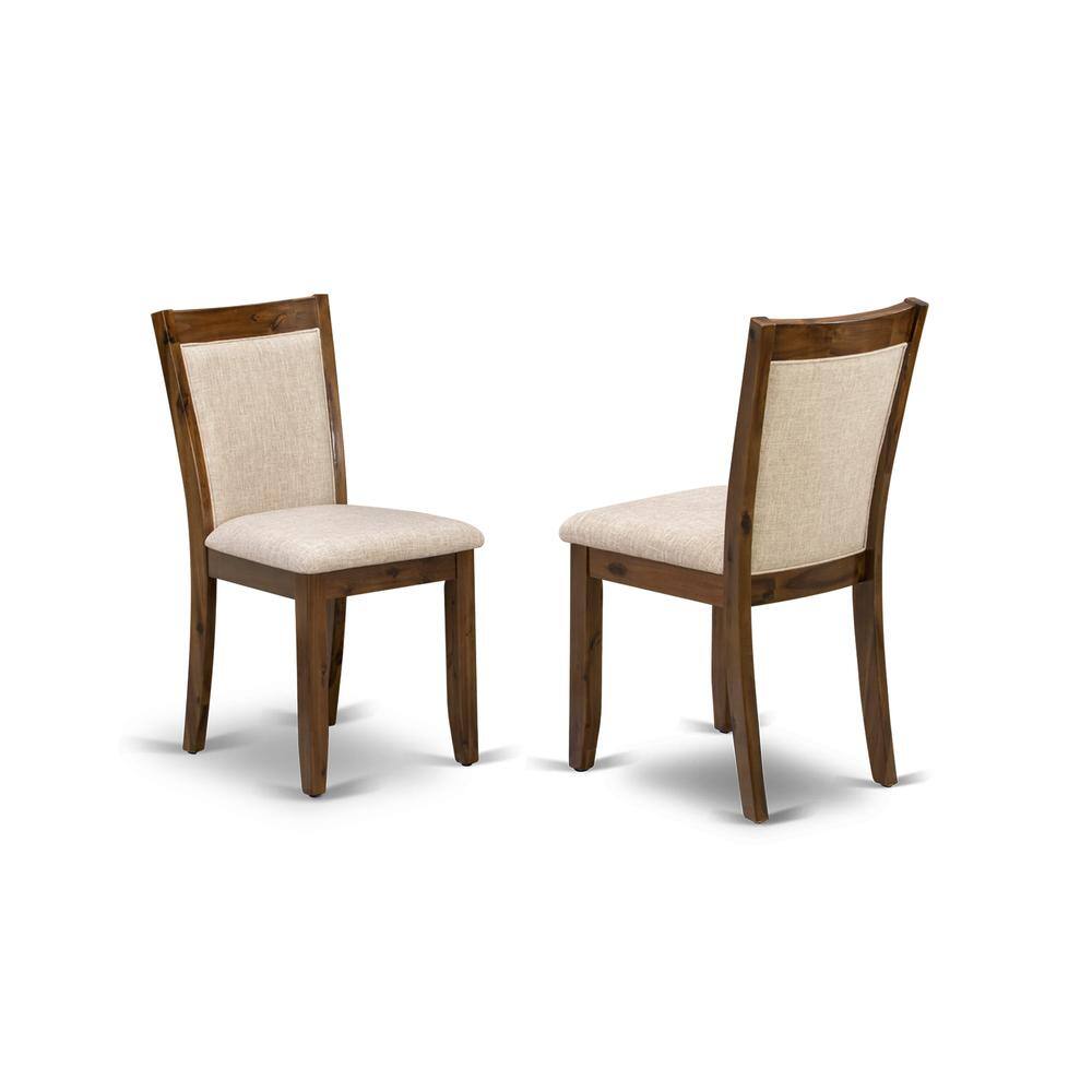 Alt View 3. East West Furniture - HBMZ5-AWN-04 5-Piece Dining Table Set Contains a Dining Table and 4 Light Tan Padded Chairs - Sand Blasting Antique - Antique Walnut.