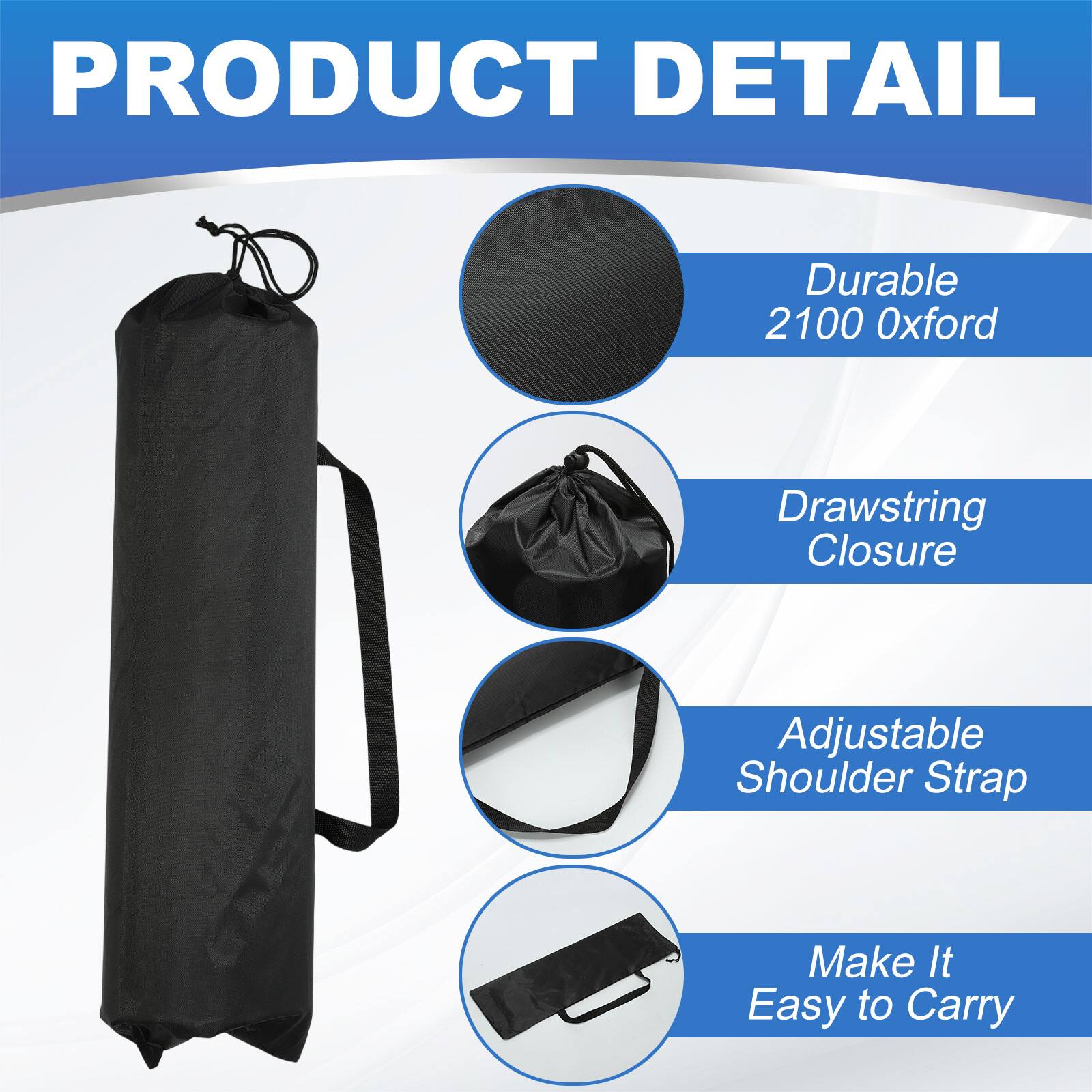 PRODUCT DETAIL

- Durable 2100 Oxford
- Drawstring Closure
- Adjustable Shoulder Strap
- Make It Easy to Carry