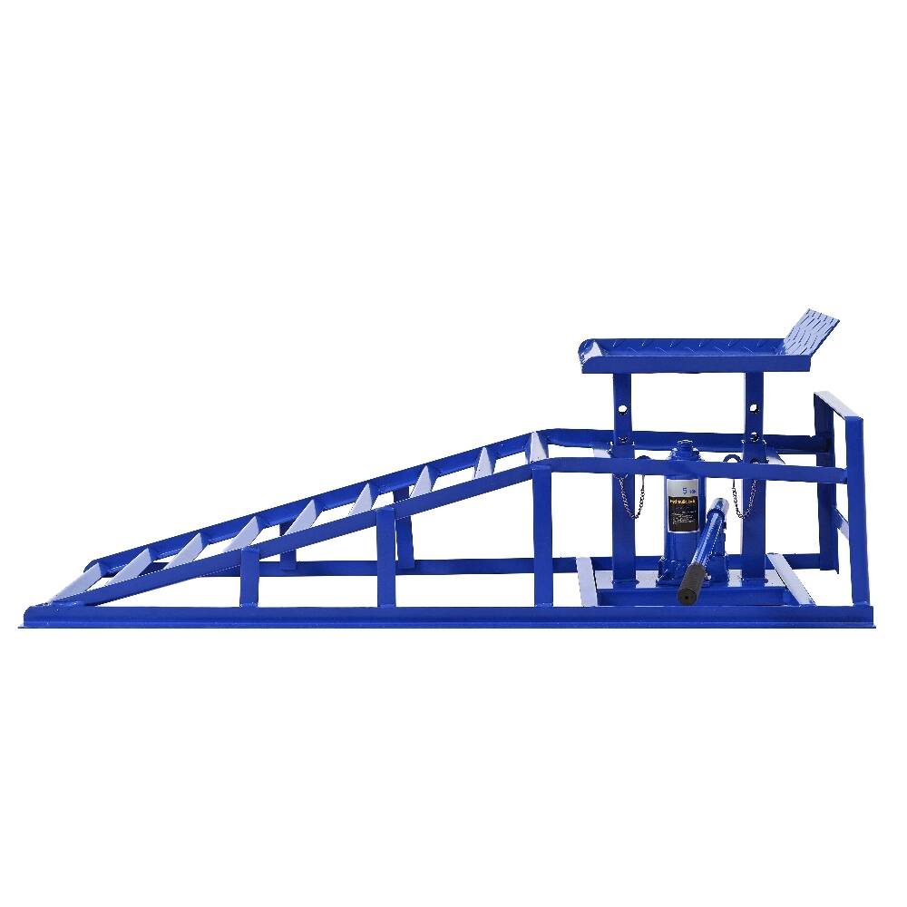 Alt View 1. Ropilly - Ropilly 5 Ton Hydraulic Car Ramps 10000 Lbs Truck Service Ramps Adjustable Height Auto Repair Lift 2 Pack Blue.