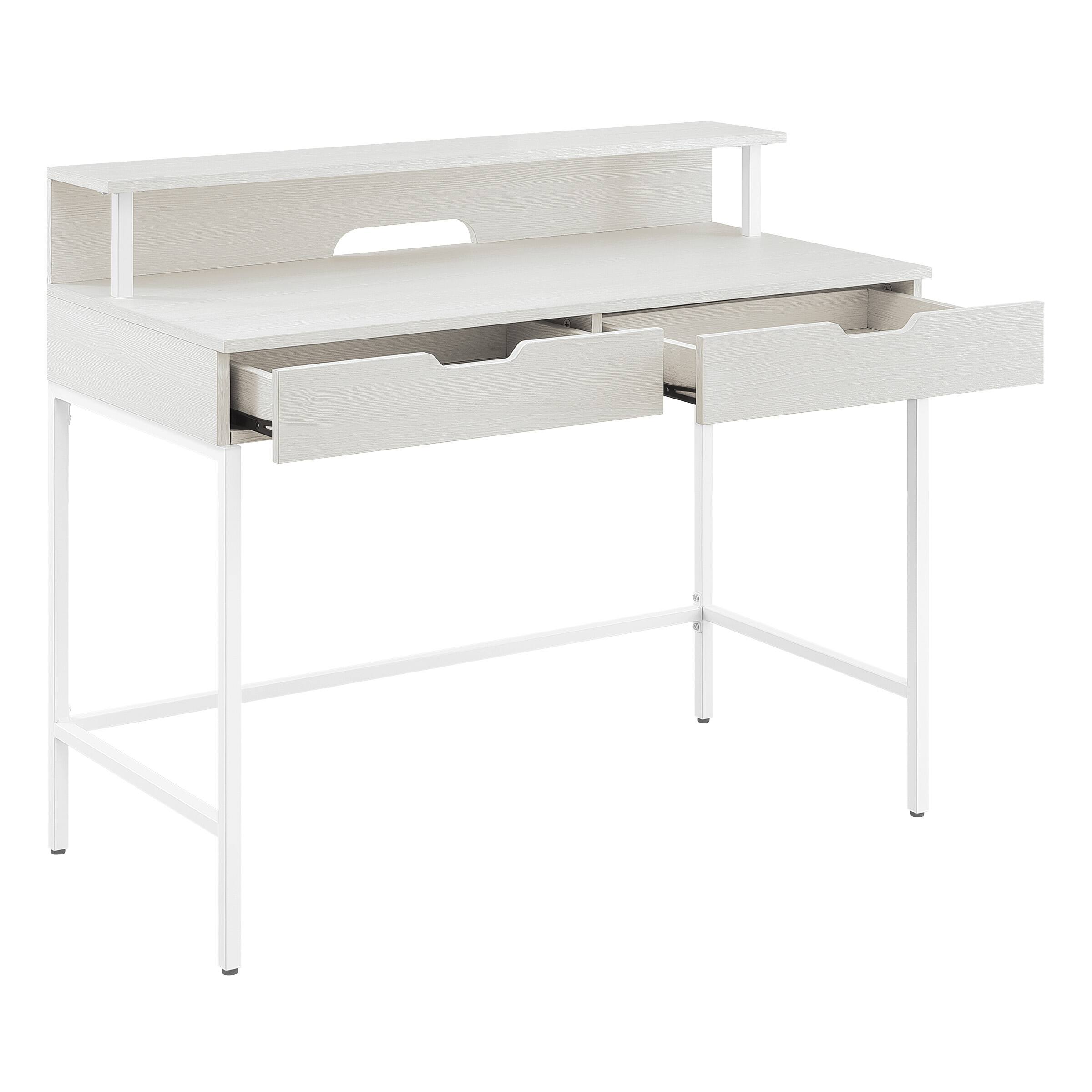 Alt View 12. OSP Home Furnishings - Contempo 40" Desk with Shelf hutch - White Oak.