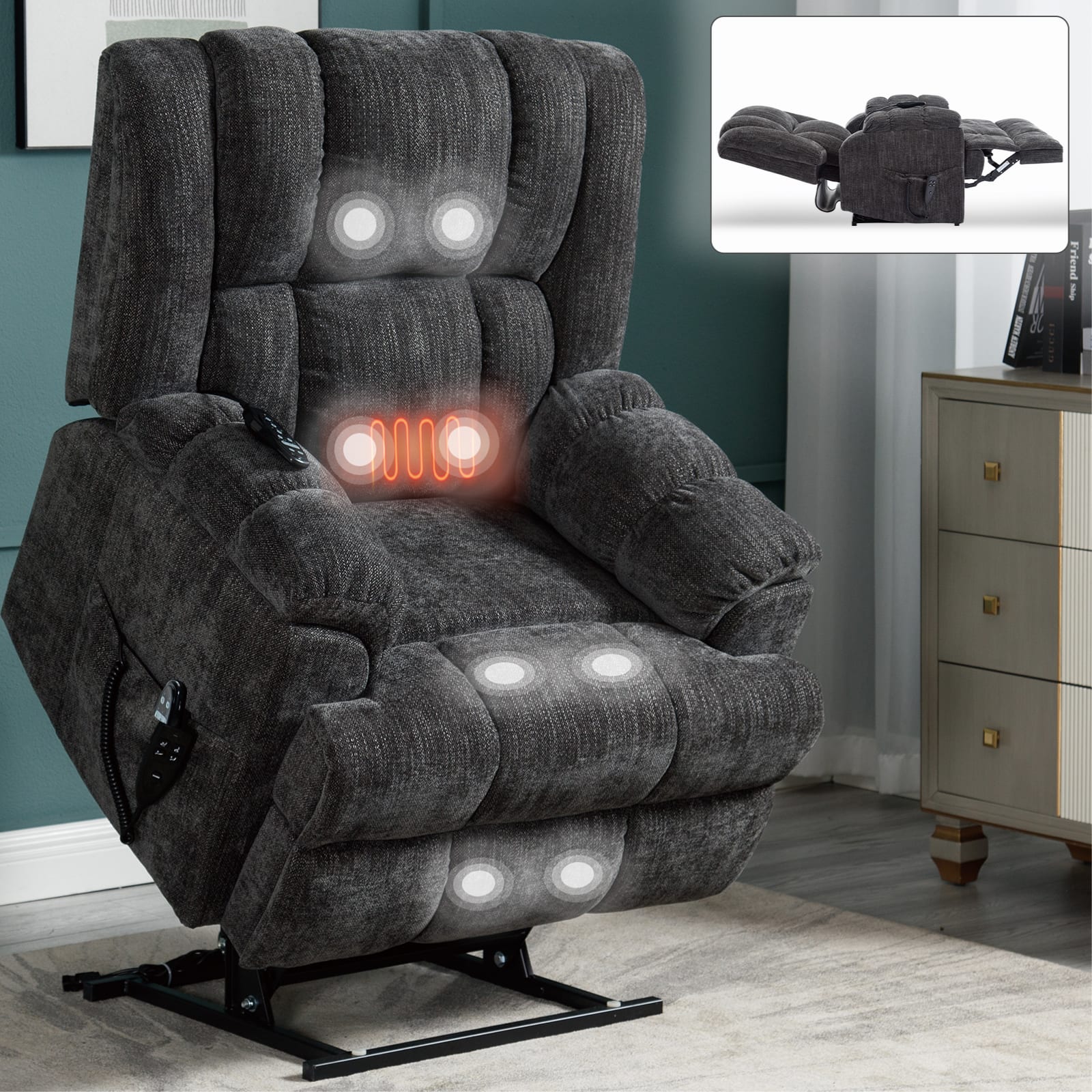 APRILSOUL Electric Power Lift Recliners with Power Remote