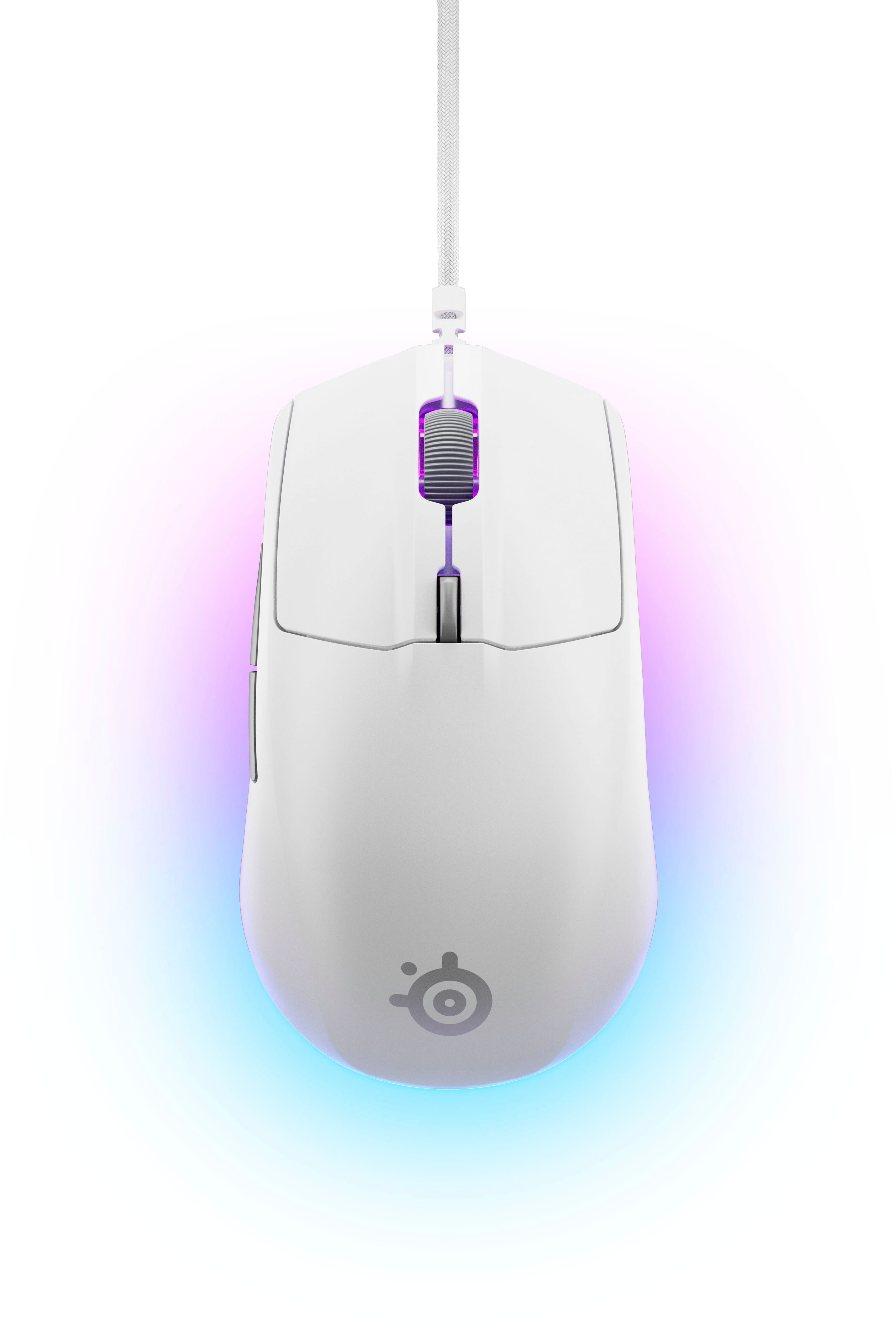 Alt View 4. SteelSeries - Rival 3 Gen 2 Wired Optical Gaming Mouse with 3-Zone RGB - White.