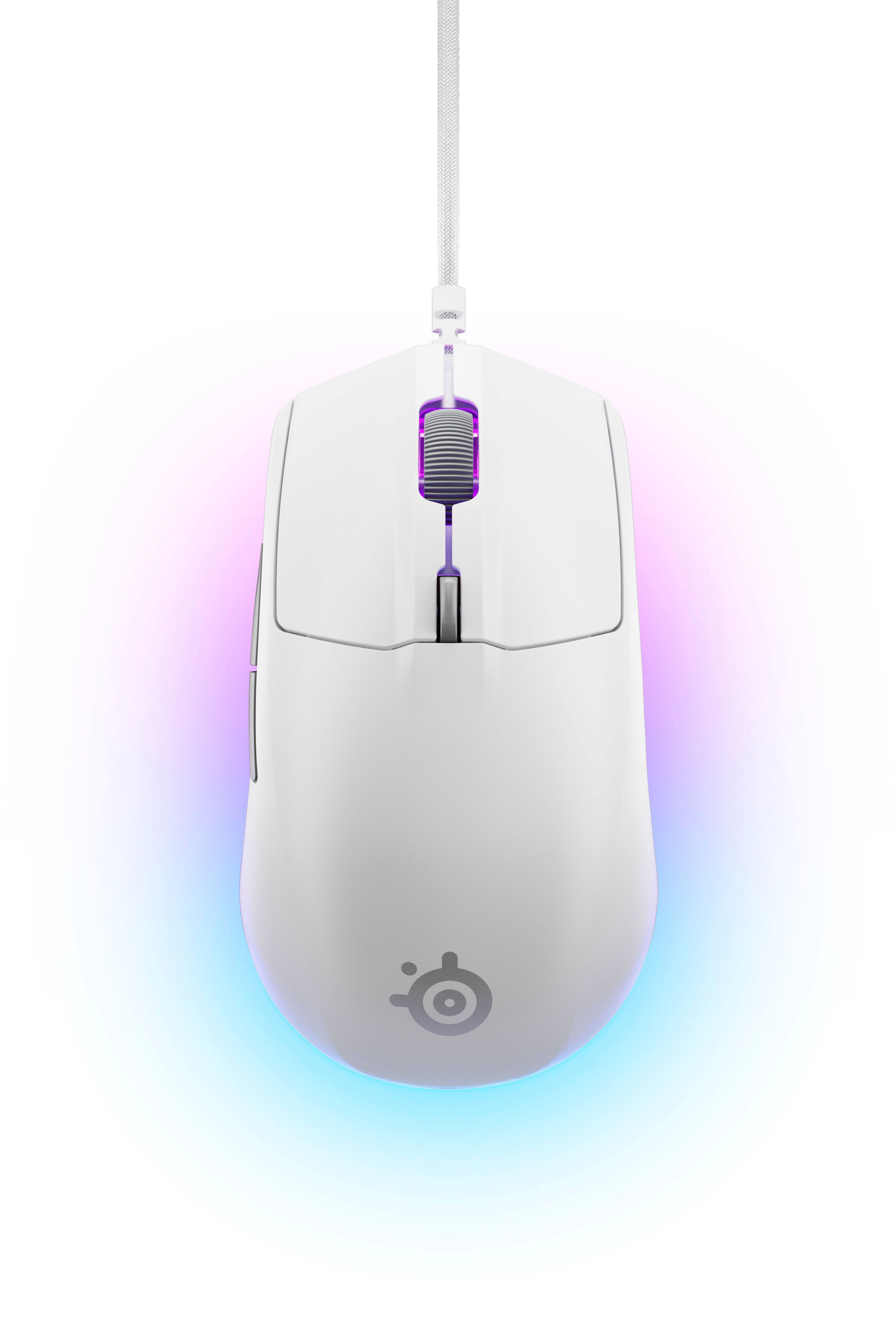 Alt View 4. SteelSeries - Rival 3 Gen 2 Wired Optical Gaming Mouse with 3-Zone RGB - White.