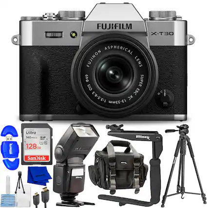 FUJIFILM X-T30 ASPHERICAL FUJINON LENS 049 SUPER OIS EBC 1:3.5-6.3 13-33mm XC C 5 MCS M Ultimex SanDisk Ultra 140 MB/s I 1 10 128GB GB SanDisk c Ultimax Vilimex
