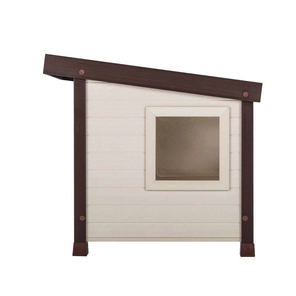 Left. New Age Pet - ECOFLEX Outdoor Cat Shelter - Maple.