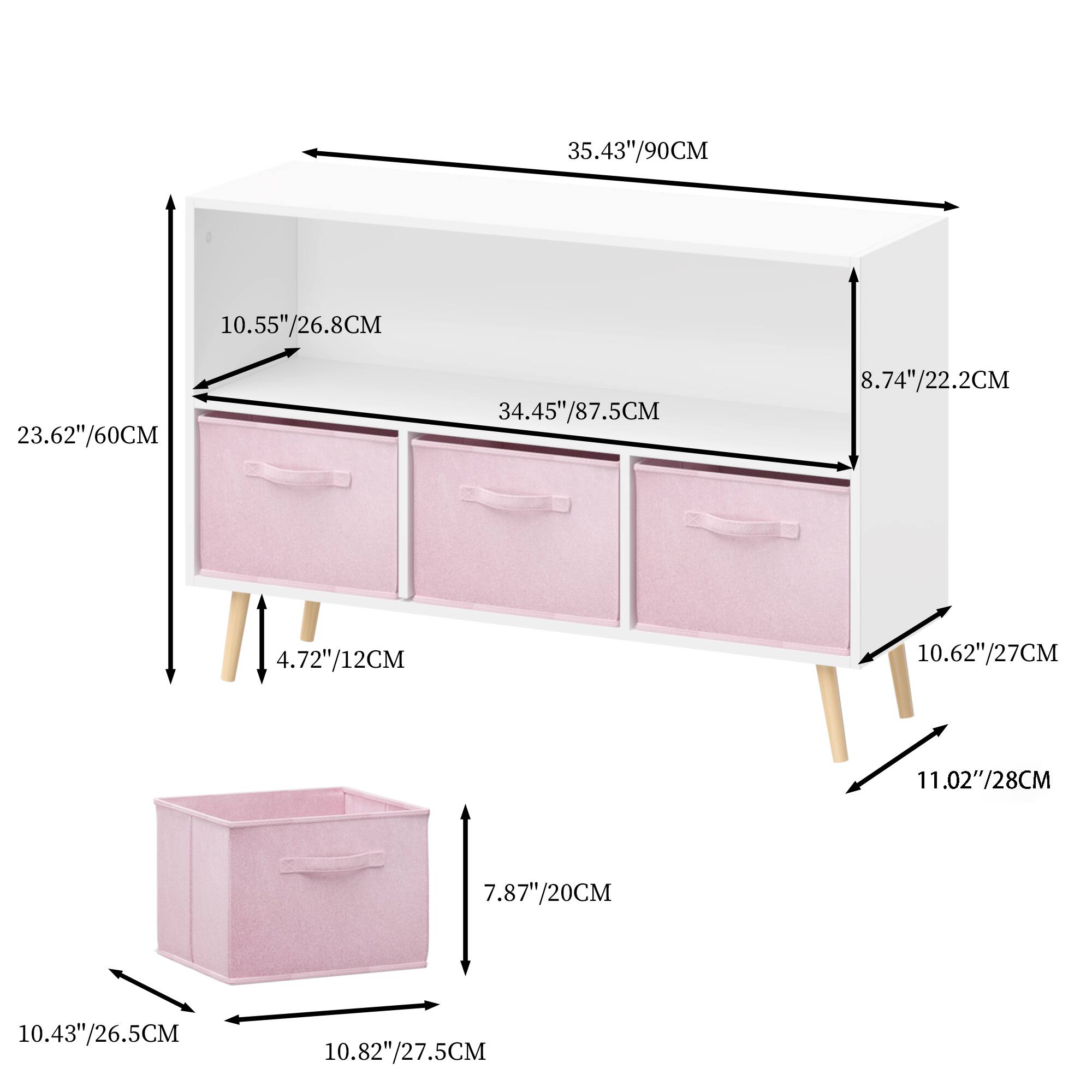 35.43"/90CM  
23.62"/60CM  
8.74"/22.2CM  
10.55"/26.8CM  
34.45"/87.5CM  
4.72"/12CM  
10.62"/27CM  
11.02"/28CM  
7.87"/20CM  
10.43"/26.5CM  
10.82"/27.5CM