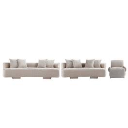 Manhattan Comfort - Verandah Mid-Century Modern 3-Piece Sofa Set - Beige