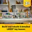 Build and rebuild 3 detailed Lego toy houses.