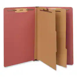 Universal - Red Pressboard End Tab Classification Folders 2 Expansion 2 Dividers Legal Size Red Exterior 10 per Box