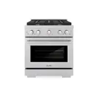ZLINE - 30 in. Paramount Gas Range with 4 Burners and Convection Oven (SGRS-30) - Stainless Steel - Front_Zoom