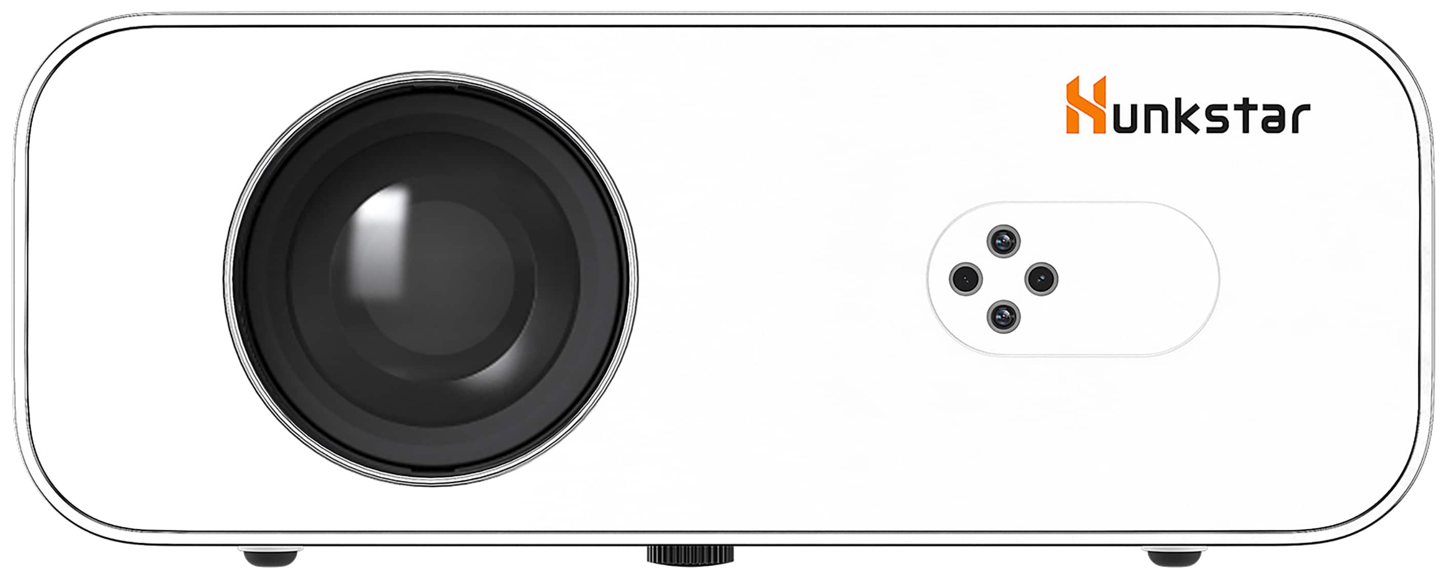 Back. Hunkstar - Home Theater Projector, 1080P FHD 1000 ANSI, Auto Focus & 6D Keystone, 10W Speakers, WiFi 6 & Bluetooth, 4K Decoding - White.