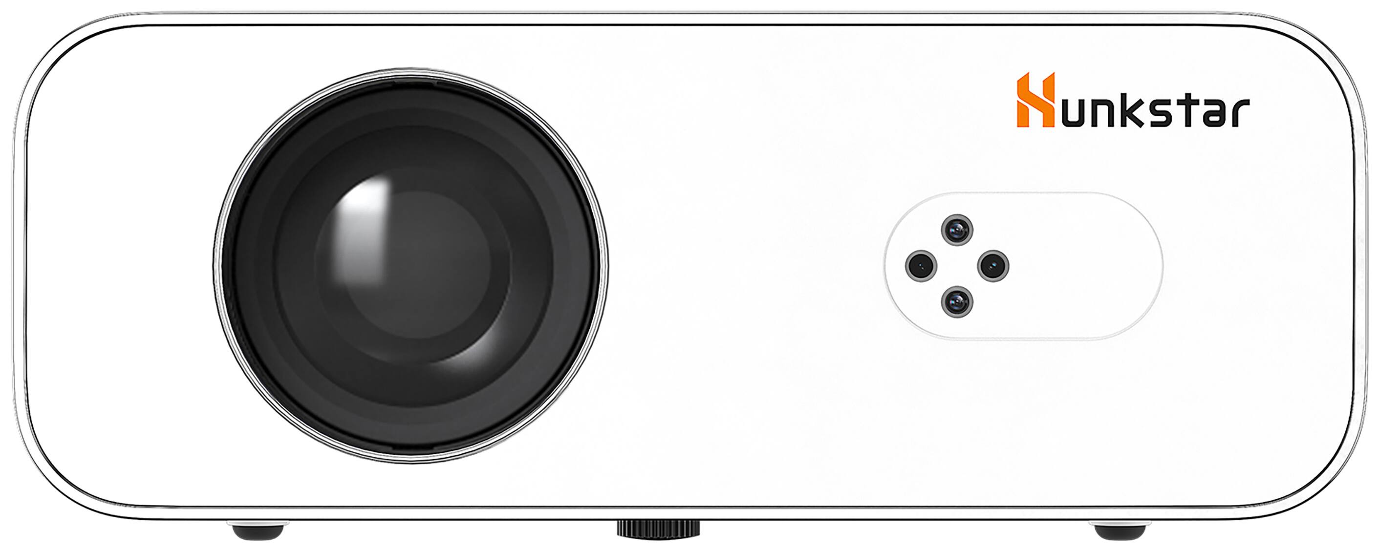 Back. Hunkstar - Home Theater Projector, 1080P FHD 1000 ANSI, Auto Focus & 6D Keystone, 10W Speakers, WiFi 6 & Bluetooth, 4K Decoding - White.