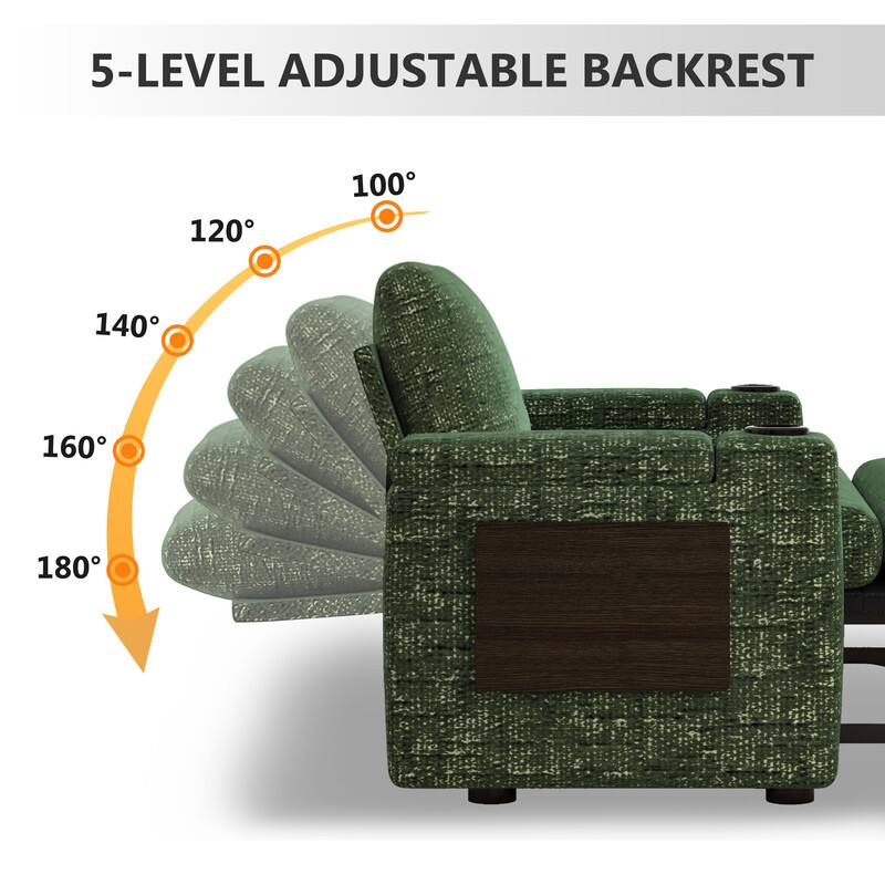 5-LEVEL ADJUSTABLE BACKREST

120°
100°
140°
160°
180°