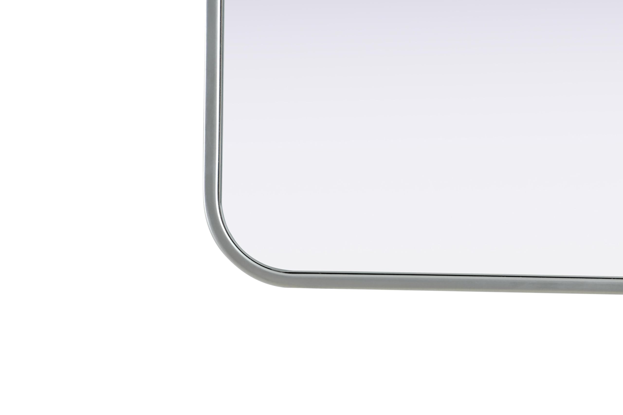 Back. Elegant Decor - Contour Metal Rectangle Mirror 20x30 in Brass - Brass.