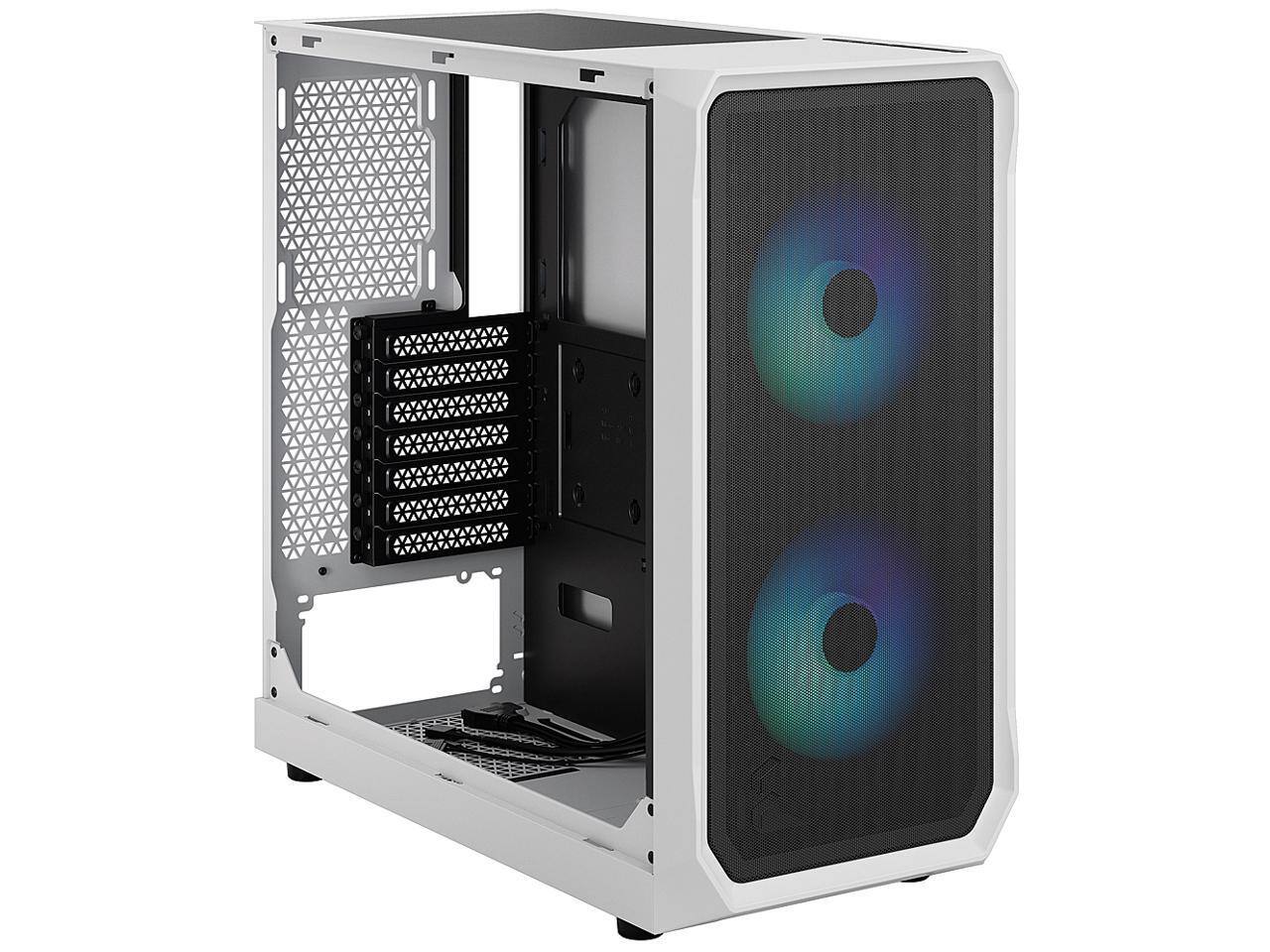 Alt View 9. Fractal Design - Fractal Design Focus 2 RGB White ATX mATX Mini ITX Clear Tinted Tempered Glass Mid Tower Computer Case - White.