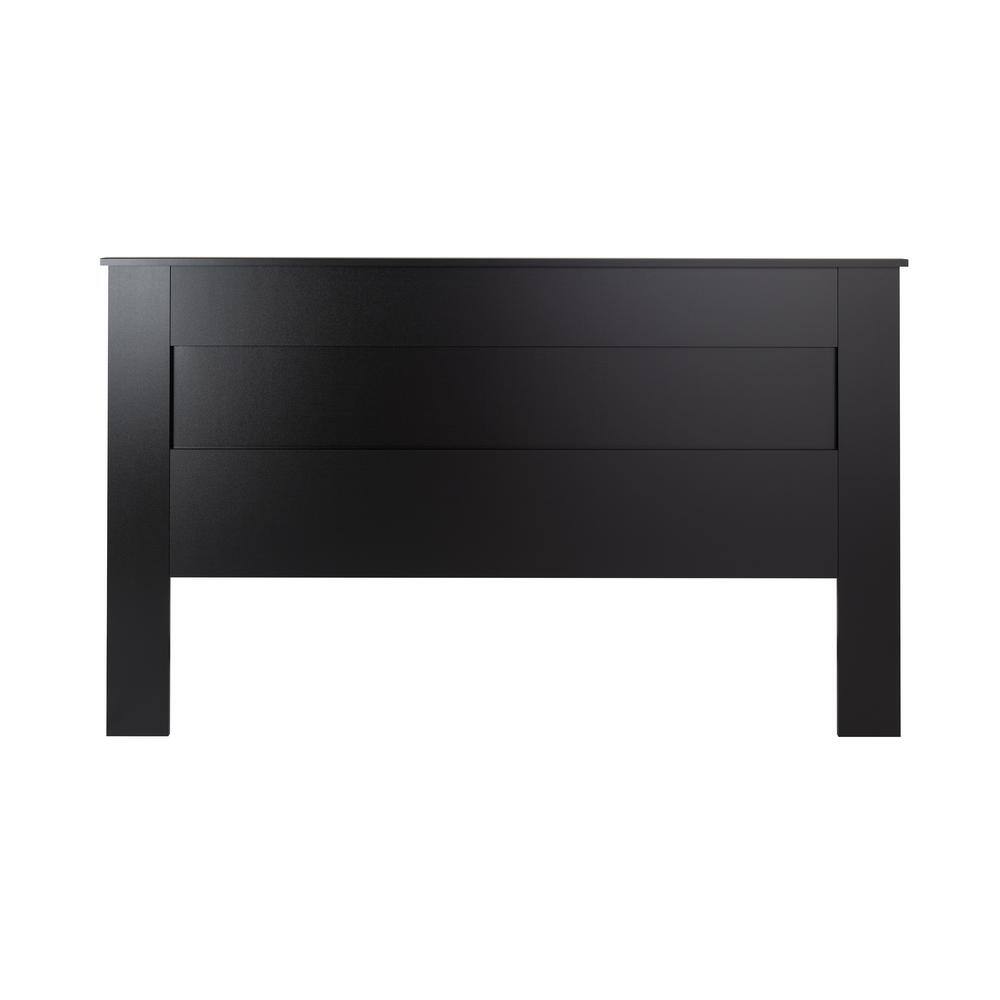 Angle. Prepac - King Flat Panel Headboard, Black - Black.