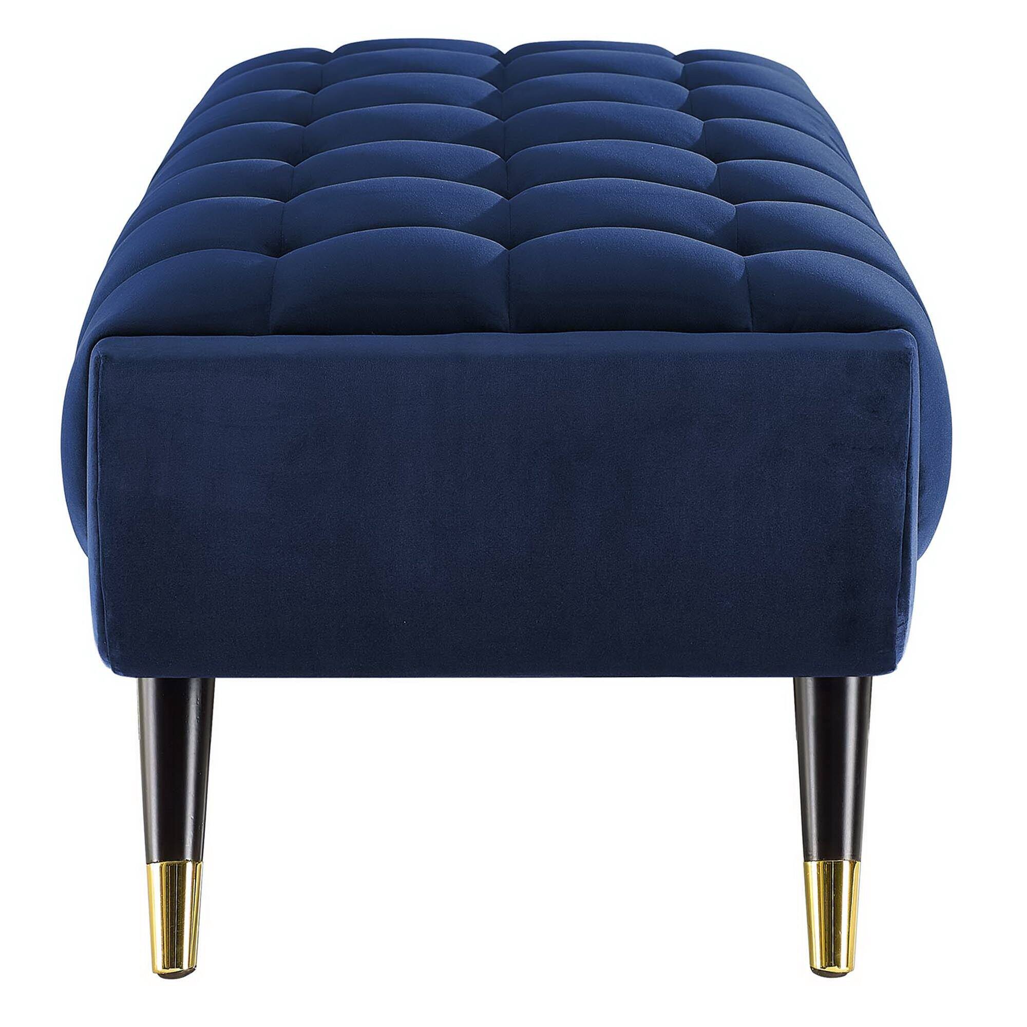 Alt View 2. Modway - Adept 47.5" Performance Velvet Bench by Modway - Midnight Blue.