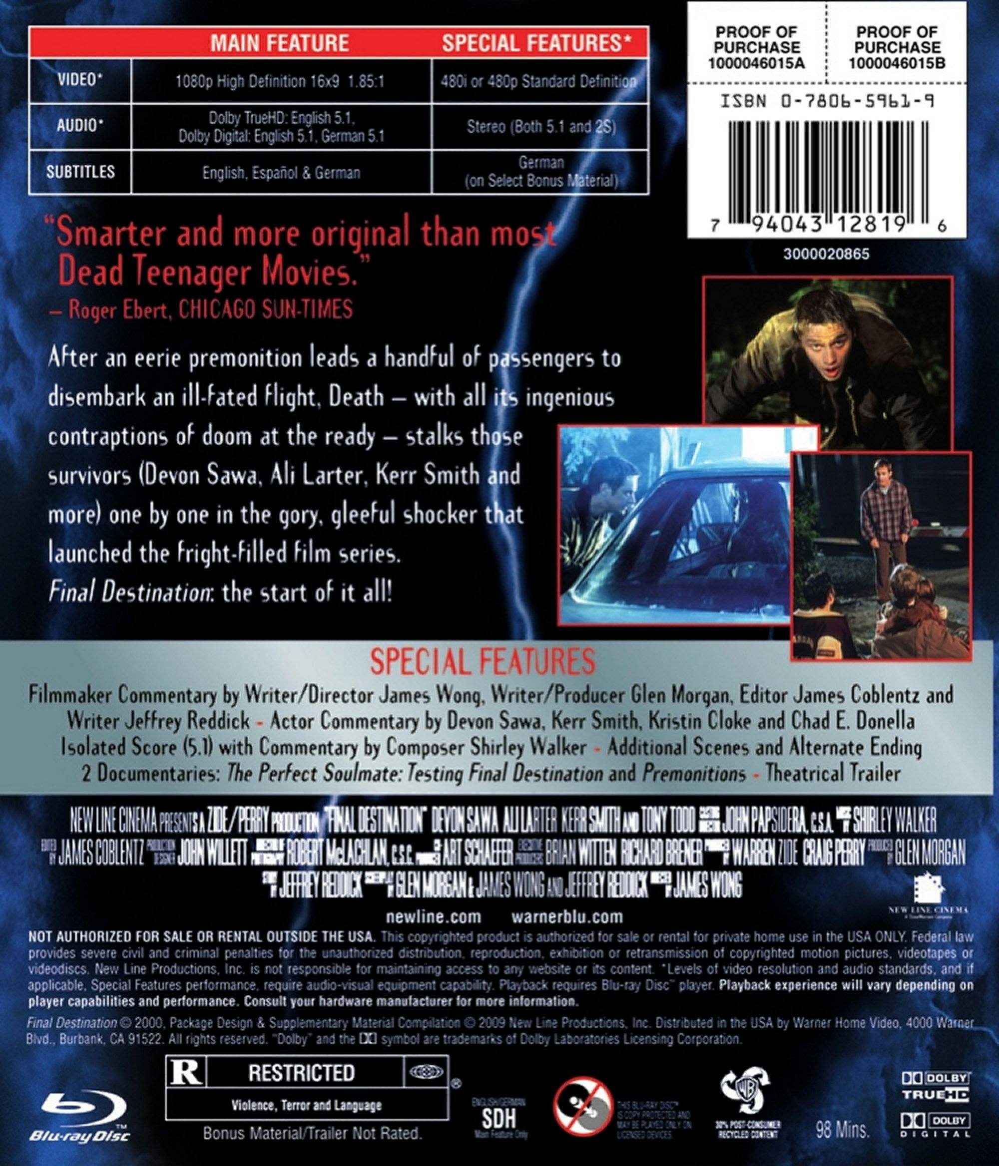Back. Final Destination [Blu-ray].