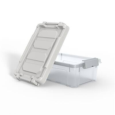 Alt View 1. Staples - 12 Qt. Latch Lid Storage Bin, Clear - Clear.