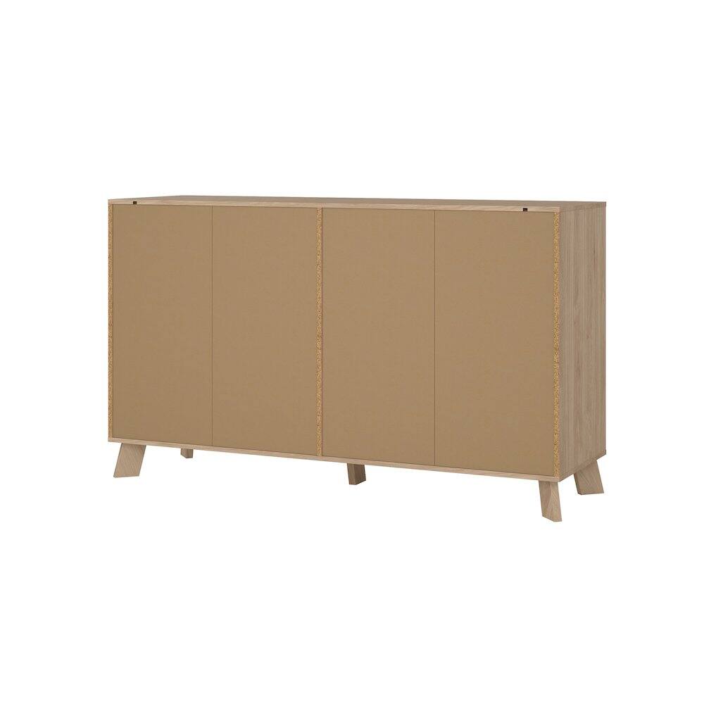 Back. Tvilum - Ikast 6 Drawer Double Dresser, Jackson Hickory/White - Brown.