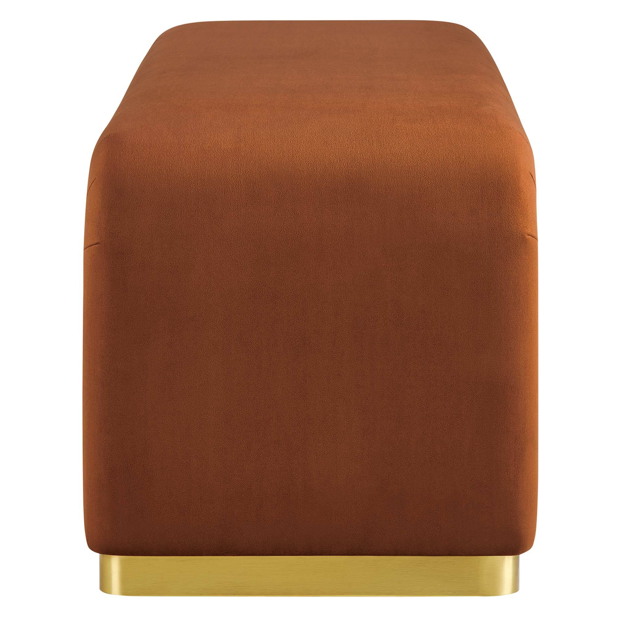 Back. Modway - Koda Performance Velvet Waterfall Long Bench by Modway - Red.