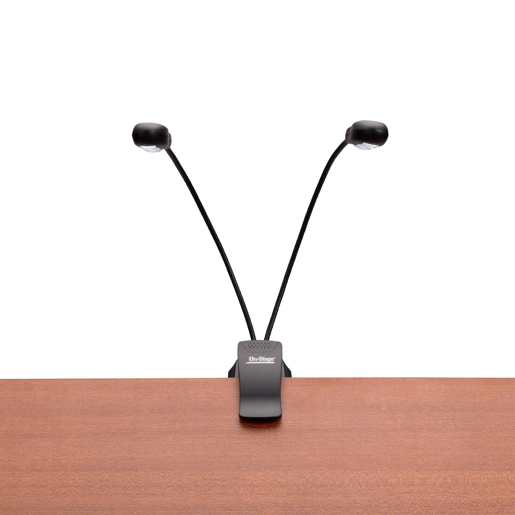 Alt View 7. On Stage Stands - On-Stage LED204 Clip-On Duo LED Light (Sheet-Music-Stand Lighting, Tabletop Base, Two Adjustable Goosenecks, High- and - Black.