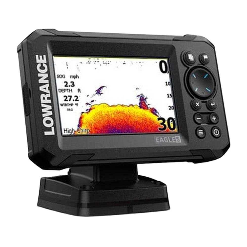 SOG mph 2.3  
DEPTH ft LOWRANCE WTRTHP High 27.2 9.3  
- Chirp 0 10 15 20 30  
EAGLES 5  
- x - +