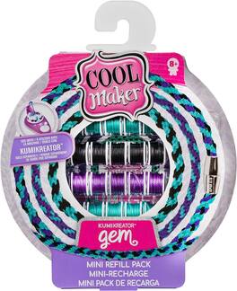 Cool Maker - KumiKreator Gem Mini Refill Pack, 32 Spools, Makes 4 Bracelets, DIY Friendship Bracelet Kit for Kids 8+ - Multicolor