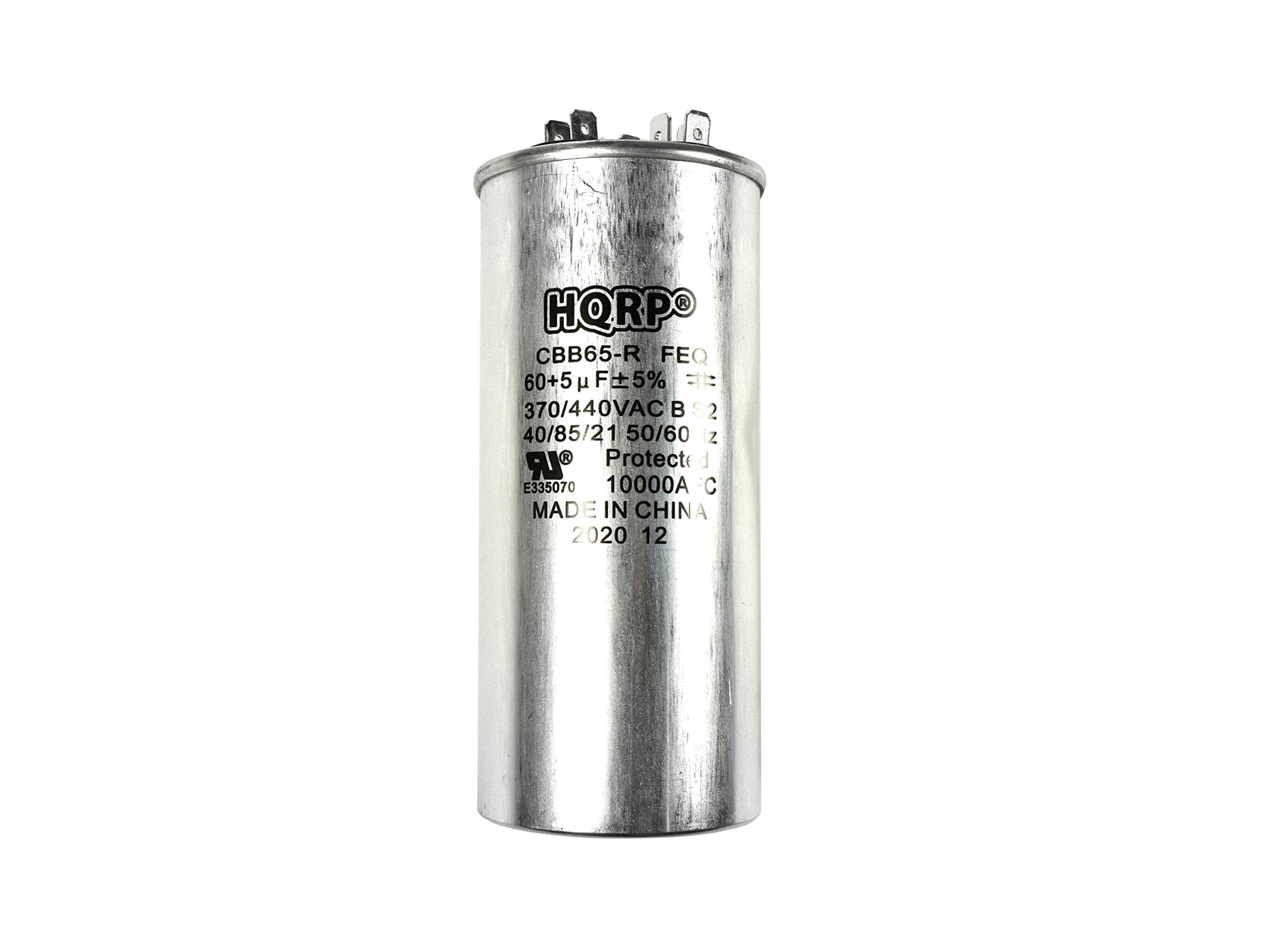 HQRP - Dual Run Capacitor 60 uF 5 uF 370 V-440 V CBB65 HVAC Motor Start - for Carrier Trane Payne Coleman