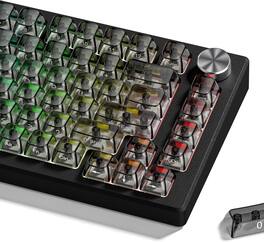 Womier - Clear keycaps,Side-Printed Crystal keycap Set,Shine Through MDA Profile for Cherry Mx Switches Mechanical Keyboard - Gray