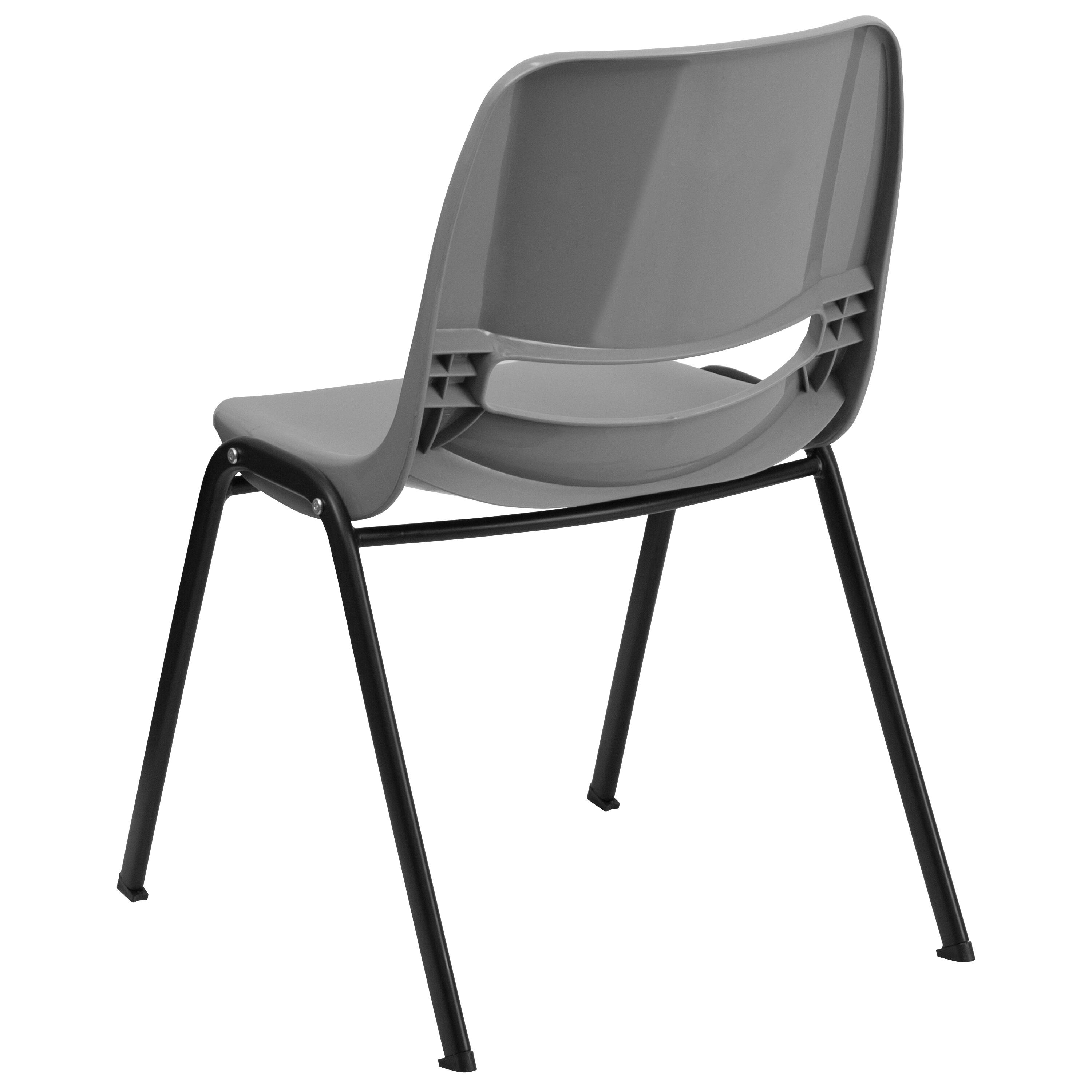 Alt View 5. Emma + Oliver - Ergonomic Shell Student Stack Chair - Classroom Chair / Office Guest Chair - Gray.